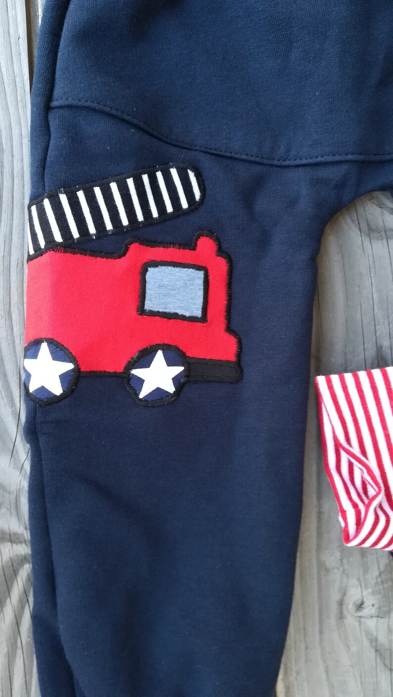 Baby pants Fire department in size. 50/56 62/68 74/80 86/92 98/104 110/116 122 128 and 134 made of jersey or sweat image 2