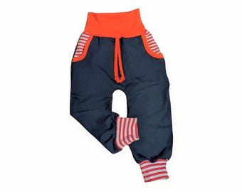 Baby pants, bloomers, joggers "red stripes" in sizes 50/56 to 134 new jersey
