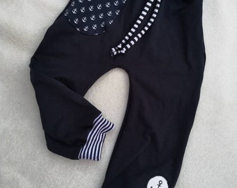Baby bloomers, baby pants in sizes 50/56 to 140 made of sweat or jersey