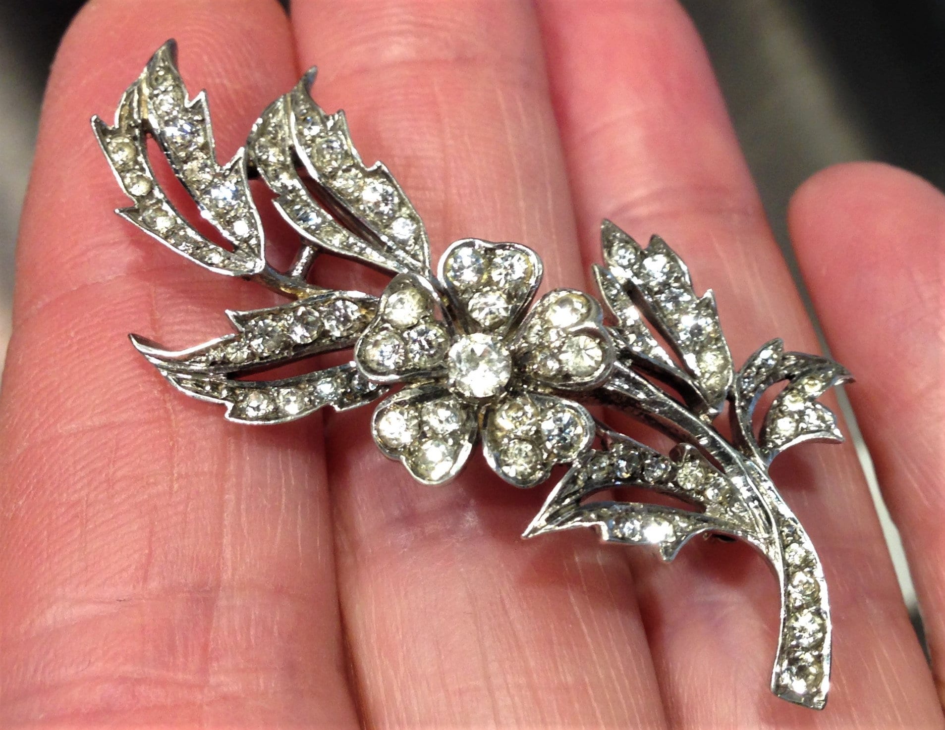 Vintage Art Deco Ciro 1920s sterling silver paste brooch Etsy