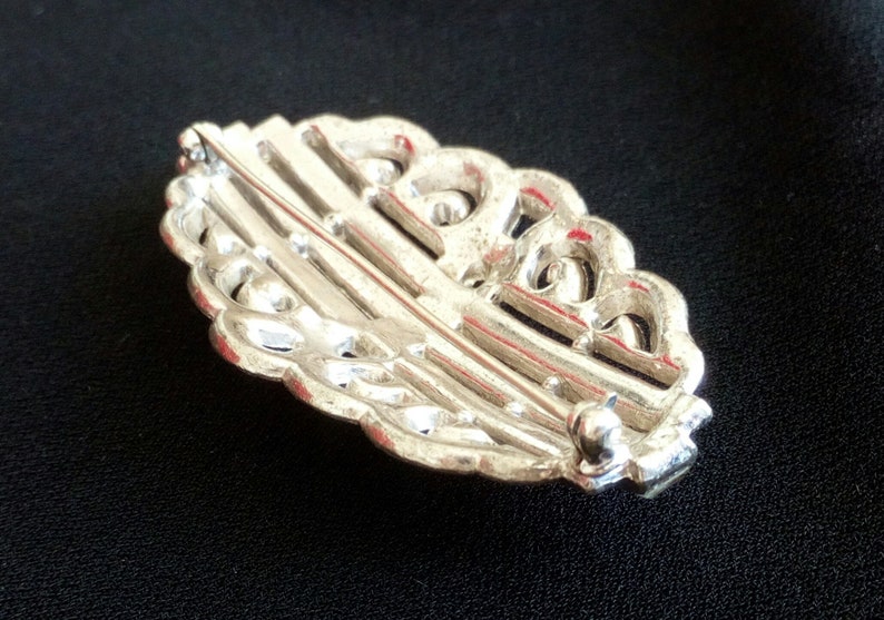 1920s vintage paste brooch Wedding Something Old Gift Bridal Large Art Deco Diamond Paste Brooch