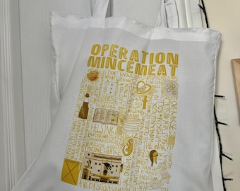 Operation Mincemeat Scribble Tote Bag, West End Musical Gift