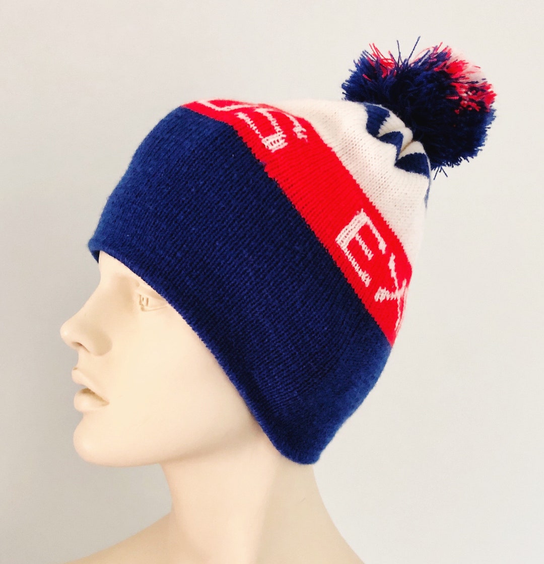 Vintage Toque, Winter Hat, Pom Pom Toque, Montreal Expos Baseball Knit