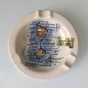 Vintage ‘St Pierre et Miquelon’ Ashtray, Hand Made, Vintage Travel Souvenir, Peaky Blinders