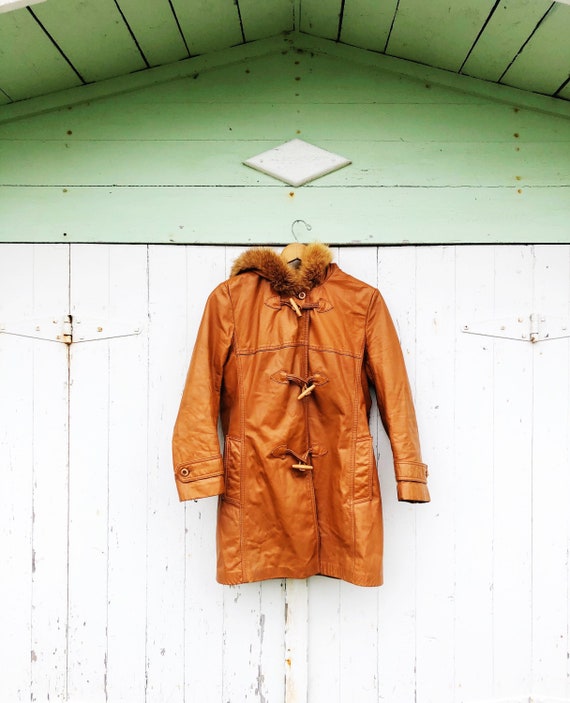 1970S Vintage Leather Jacket Genuine Leather Mid-L
