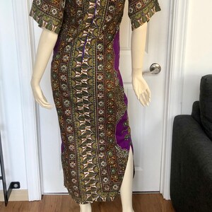 1970s Boho Dress, Size M, Bell Sleeves Caftan, Boho Dress, Psychedelic, Patterned Maxi Dress, Janis Joplin, Daisy Jones & the Six Dress image 4