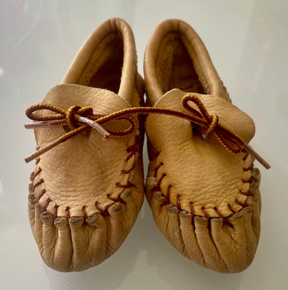 Baby Shoes 12 Months Vintage Tan Leather Baby Moccasin Booties Vintage Baby Shoes Gift for Baby Baby Shower Gift 1 Year Old Baby Etsy