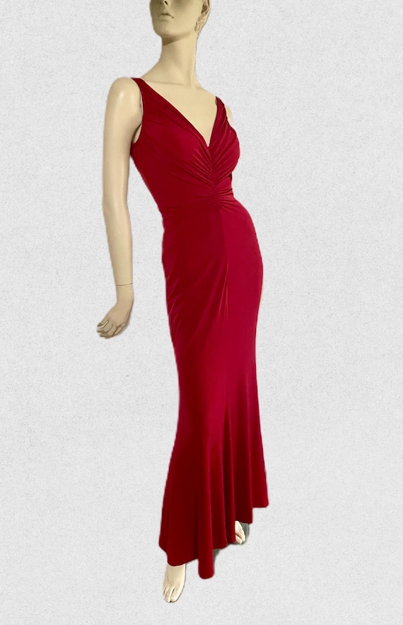 1990s Prom Dress, Size M, Red Sleeveless Elegant Gown, Vintage - Etsy 1990s Prom Dress, Size M, Red Sleeveless Elegant Gown, Vintage - Etsy