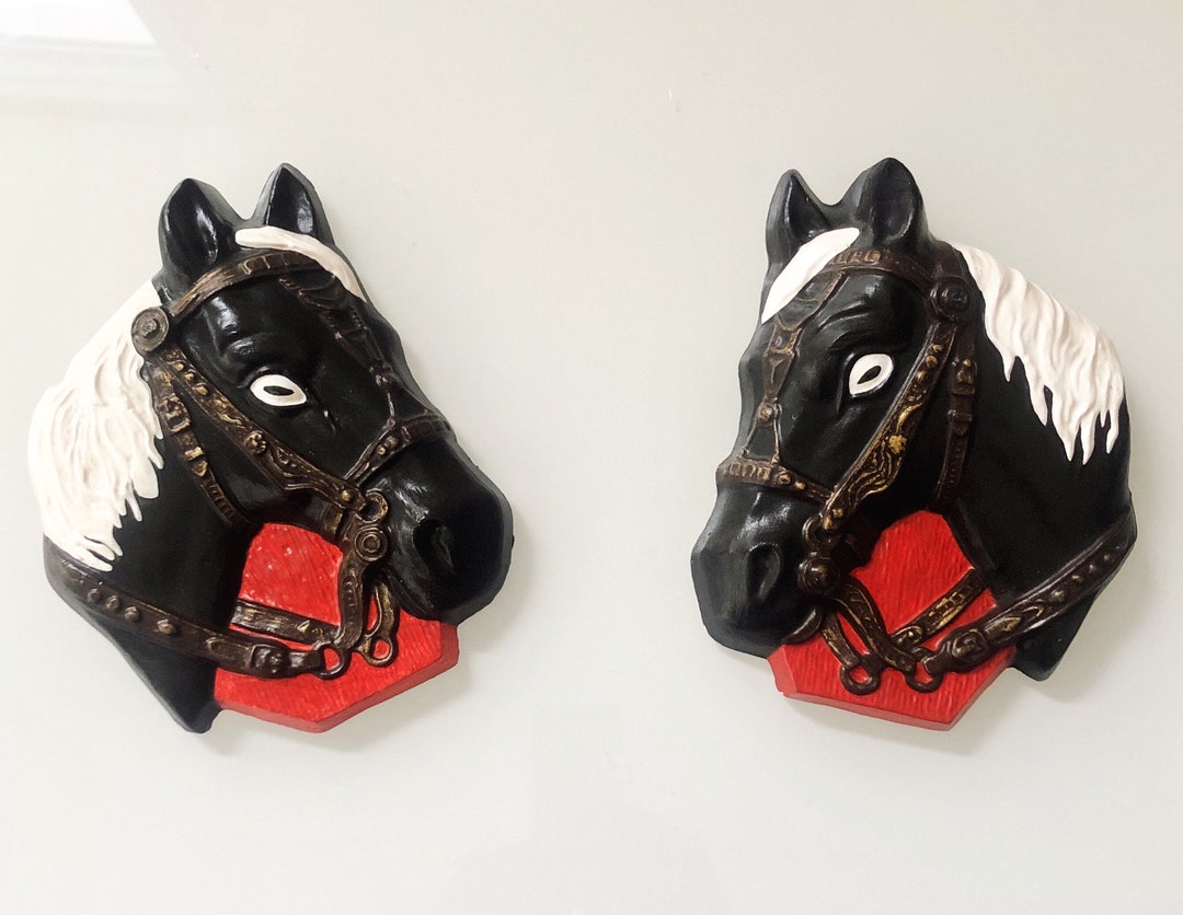 Vintage Horse Wall Art Midcentury Childrens Room Decor Etsy