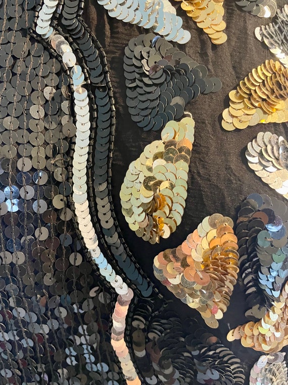 1980s Silk Sequin Top, Size M, 100 Percent Silk, … - image 6