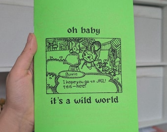 Fanzine de simulación de vida acogedora / fanzine nostálgico de juegos forestales en papel verde