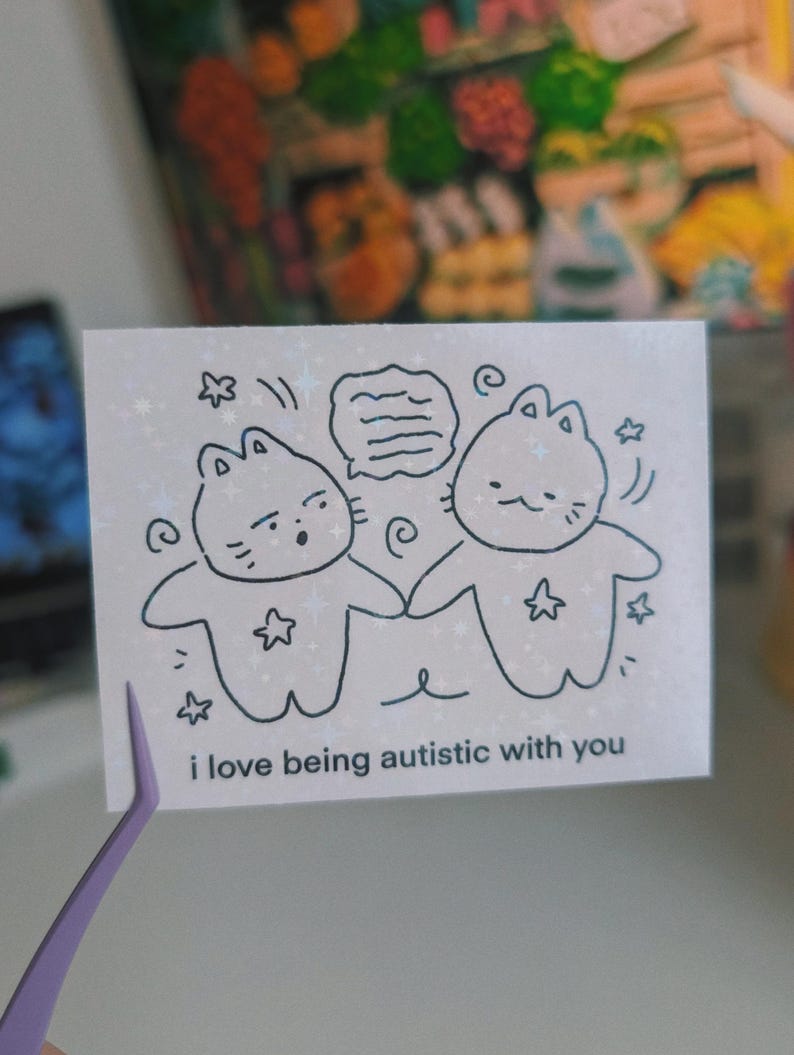 I Love Being Autistic With You | Kawaii Waterproof Vinyl, Cute Cat ...