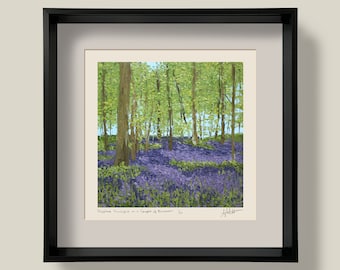 BLUEBELL WOODS Limited Edition Giclee Print - High Quality Fine Art Print, Palette Knife Landscape Painting, Forests Artwork