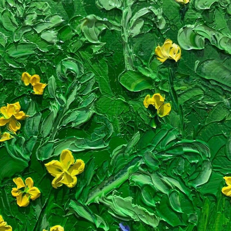 FLORAL OIL PAINTING - Original Palette Knife Impasto Painting ...