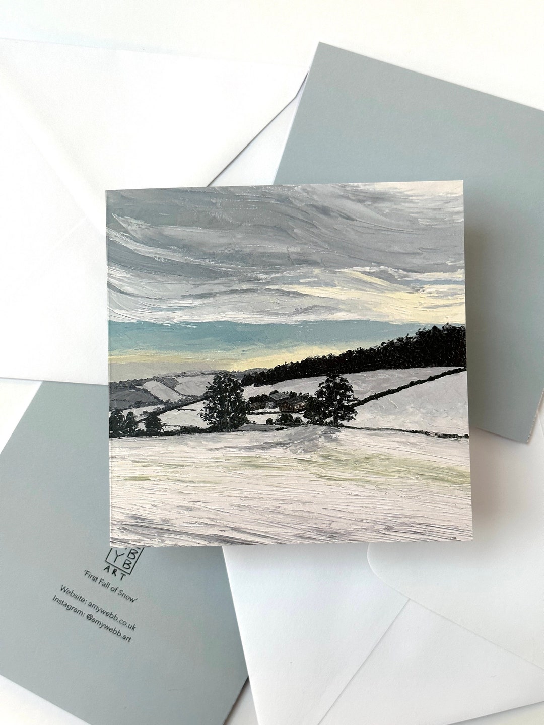 WINTER LANDSCAPE CARD Fine Art Greeting Card, Winter Scene Painting ...