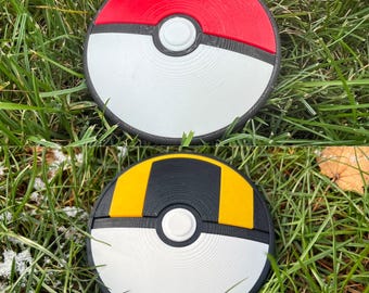Poke ball disc golf mini marker (3d printed)