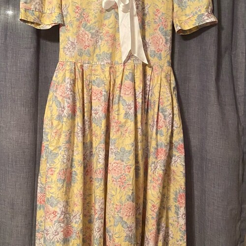 1980's Laura Ashley Cotton Floral Print Dress Size: - Etsy