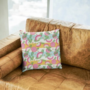 Throw Pillows Teal Pink Striped Home Decor Accent Pillow Vintage Square Pillow for Apartment Gift for Home Decor Bedroom 18X18 Faux Linen