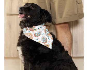 Bandanas para mascotas de 24 x 24 pulgadas, regalos para gatos, bandanas para perros, bandana de moda para perros y gatos, bandana multicolor con estampado de cachemira para perros