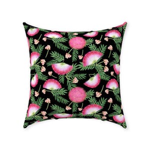 Throw Pillows Floral Home Decor Accent Pillow Retro Square Black Pillow For Apartment Gift Home Decor Bedroom Accessories 18x18 Faux Linen