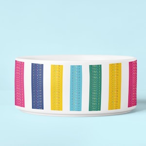 Pet Bowls For Dogs And Cats Cute Gifts Dog and Cat Food Water Pet Bowls Dog Fashion Gifts For Dog Lovers Gift for Cat Lovers Stripes
