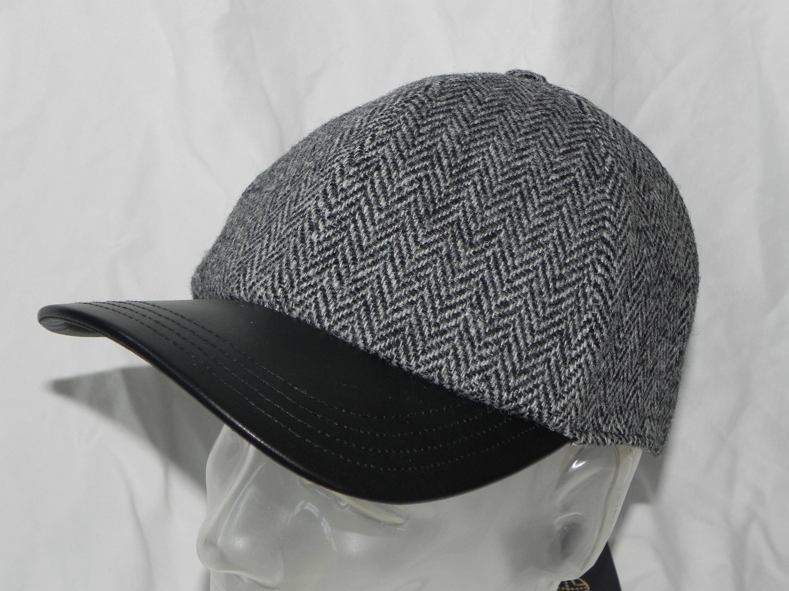 Mens Harris Tweed Fitted Baseball Cap, Leather Visor - Etsy display picture 1