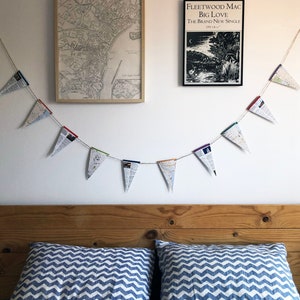 Bruant de New York - guirlande triangulaire en papier avec 10 drapeaux recto-verso, art mural New York