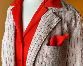 Lady Carol of New York Dress with Jacket / Vintage Women's Suit / Red Orange