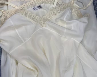 Vintage Christian Dior Slip Nightgown | Ivory | Size 36 | Luxury Designer Lingerie | Silky Elegance