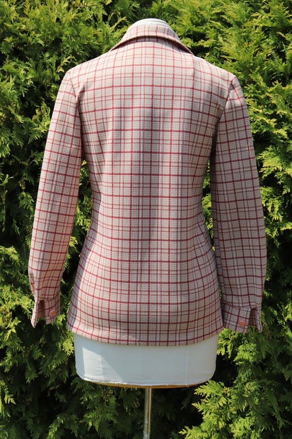 Vintage Plaid Jacket / 1960's Polyester Blazer in… - image 5