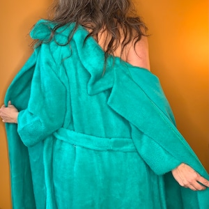 Deadstock Turquoise Fleece Bathrobe / Size Medium