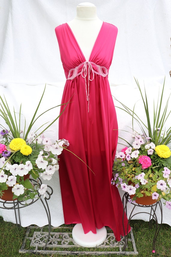 Lorraine 1960 S Floor Length Night Gown In Pink Size Etsy