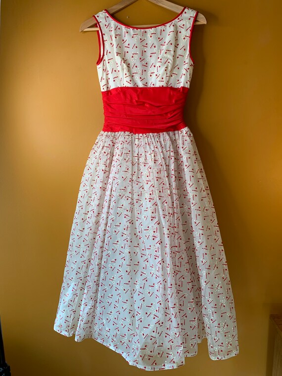 1950's Formal Dress  / Vintage Midi Gown with a B… - image 6