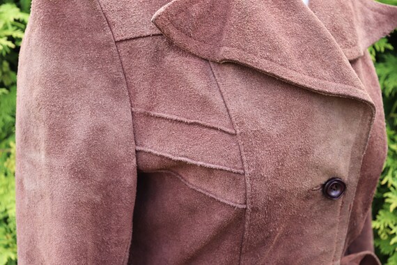 Vintage Brown Authentic Suede Jacket / Fully Line… - image 8