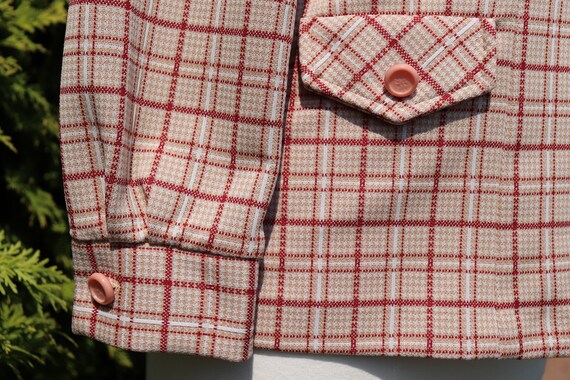 Vintage Plaid Jacket / 1960's Polyester Blazer in… - image 8