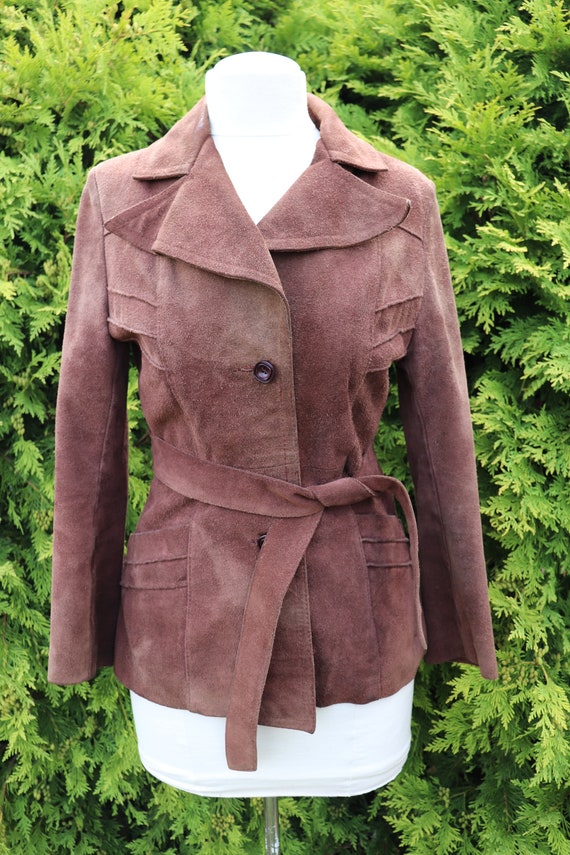 Vintage Brown Authentic Suede Jacket / Fully Line… - image 1