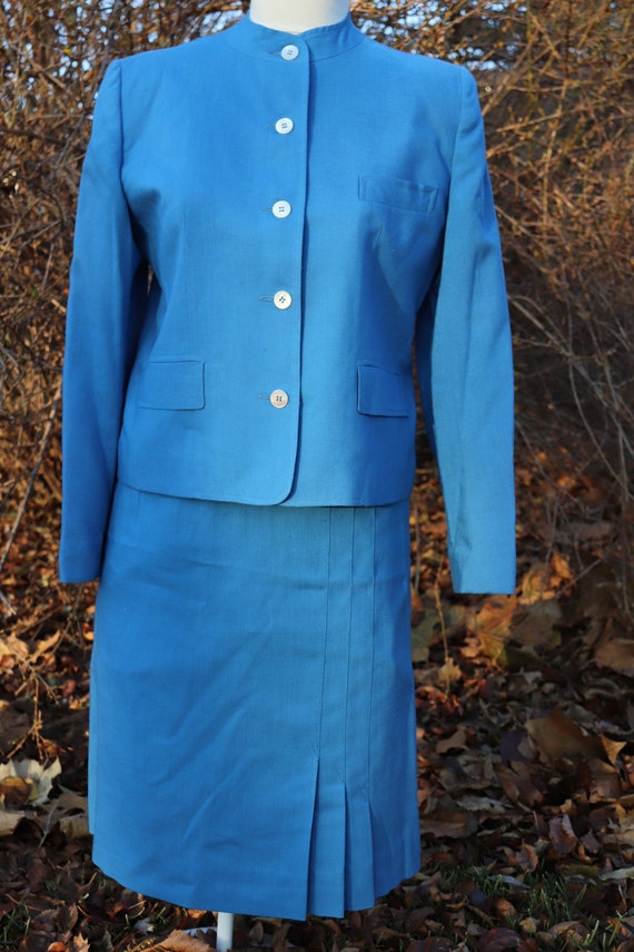Beautiful Blue Evan-Picone 1960's 3 Piece Suit