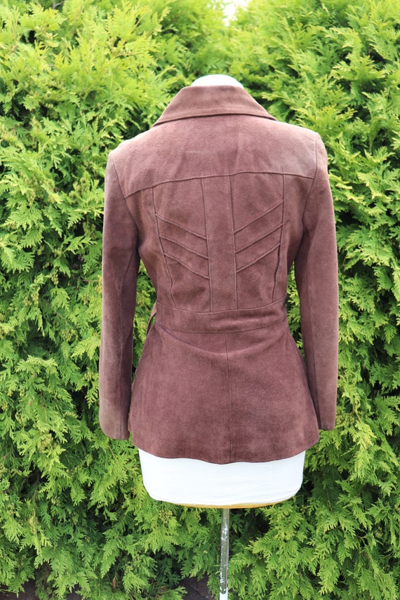 Vintage Brown Authentic Suede Jacket / Fully Line… - image 4