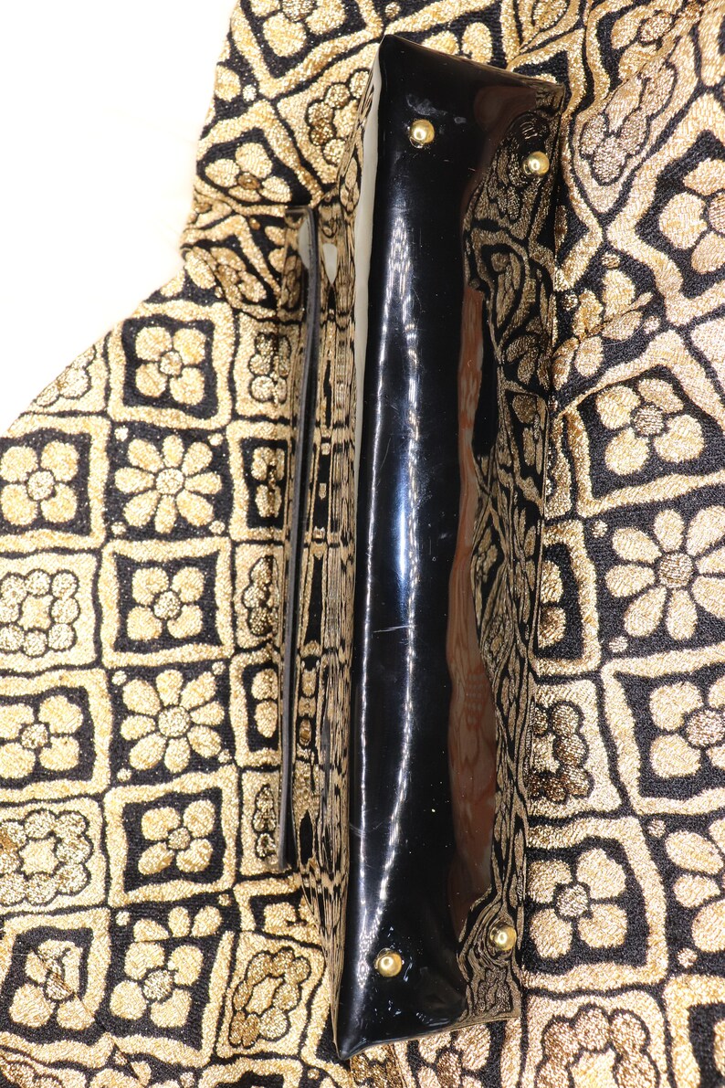 Black Patent Leather Purse With Red Lining / Vintage Jana Etsy