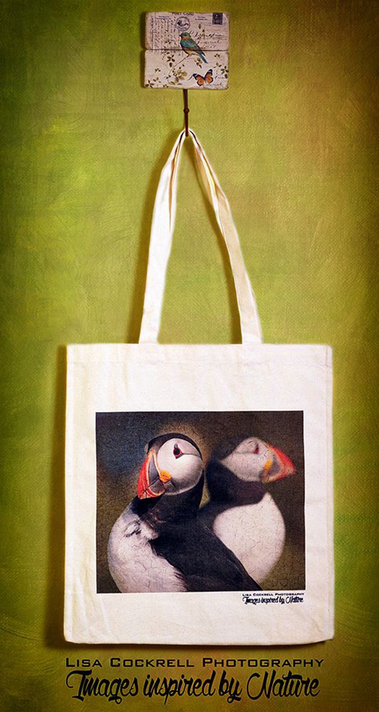 Canvas Tote Bags, Inspired by Nature, Puffins, Owls, Flamingo, Butterflies, Duckling, Flowers and Ho