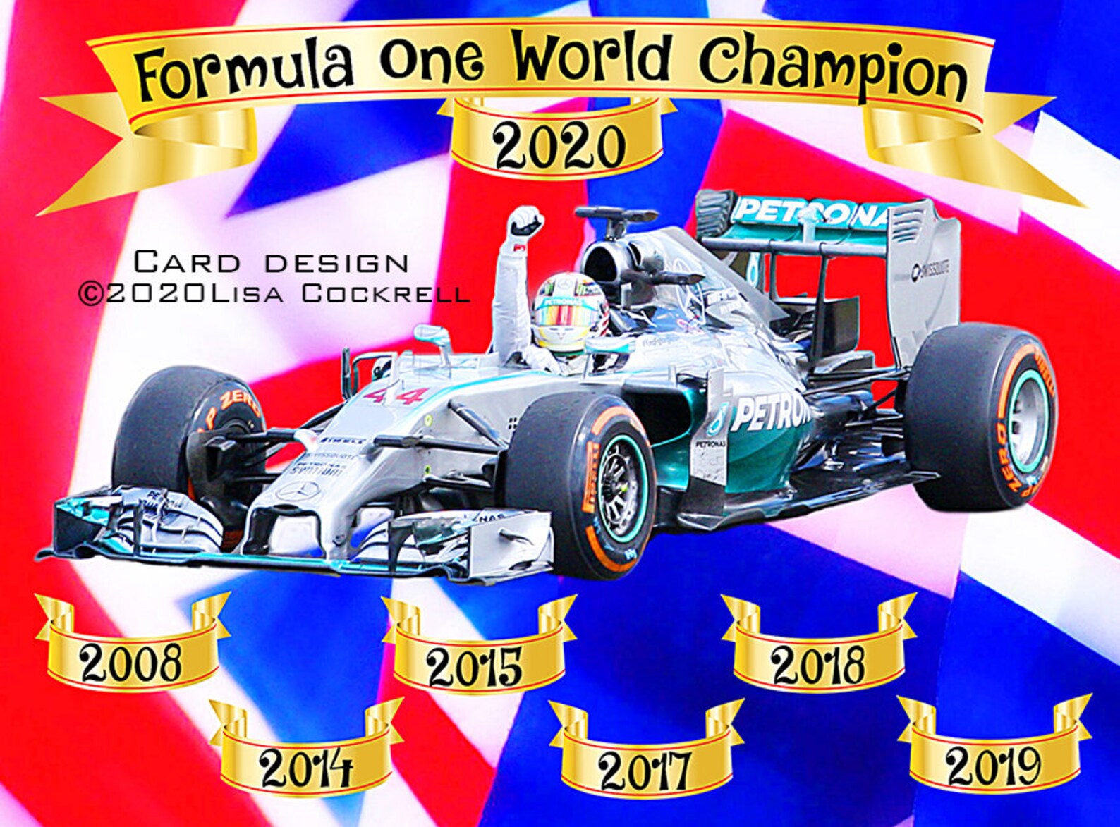 Lewis Hamilton Formula One World Champion F1 Motor Racing Card Birthday