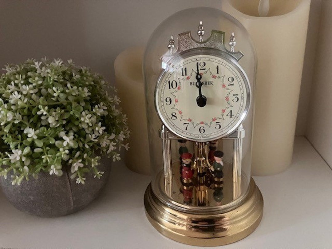 Vintage Bucherer Glass Dome Clock With Dancing People Etsy