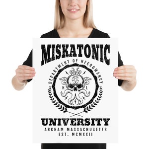 Miskatonic University Matte Poster / H. P. Lovecraft Gift / Cthulhu Design / Great Old Ones Fan Art / Elder Things Novel Print