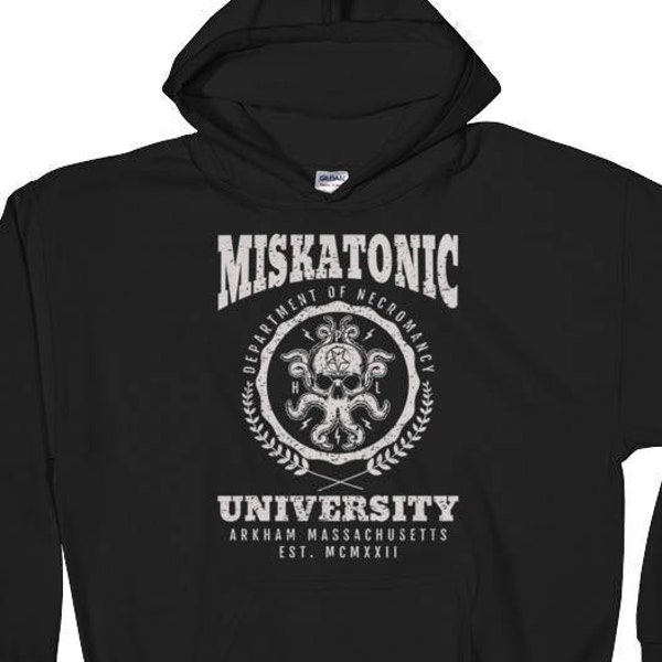Sudadera con capucha de la Universidad Miskatonic / H. P. Lovecraft Shirt / Great Old Ones / Elder Things / Weird Tales / Cthulhu Sudadera con capucha
