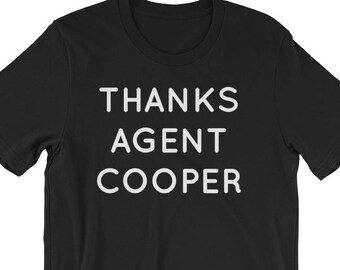 Gracias Agente Cooper / David Lynch / Twin Peaks / Damn Fine Cup of Coffee / Dale Cooper Fan Gift camiseta de manga corta