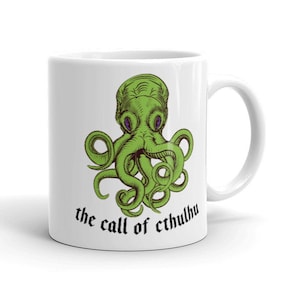 The Call of Cthuluhu Coffee Mug / H. P. Lovecraft Cup / Miskatonic University Design / Great Old Ones Fan Art / Elder Things Novel Gift