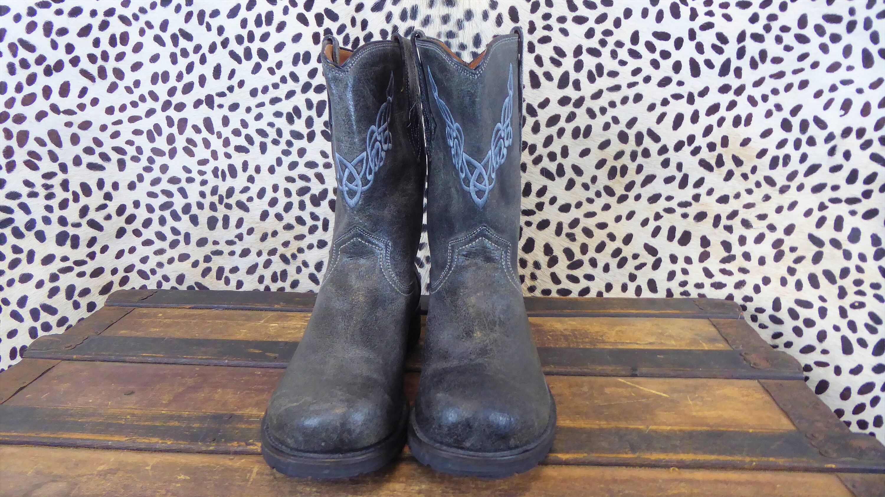 dark grey cowboy boots