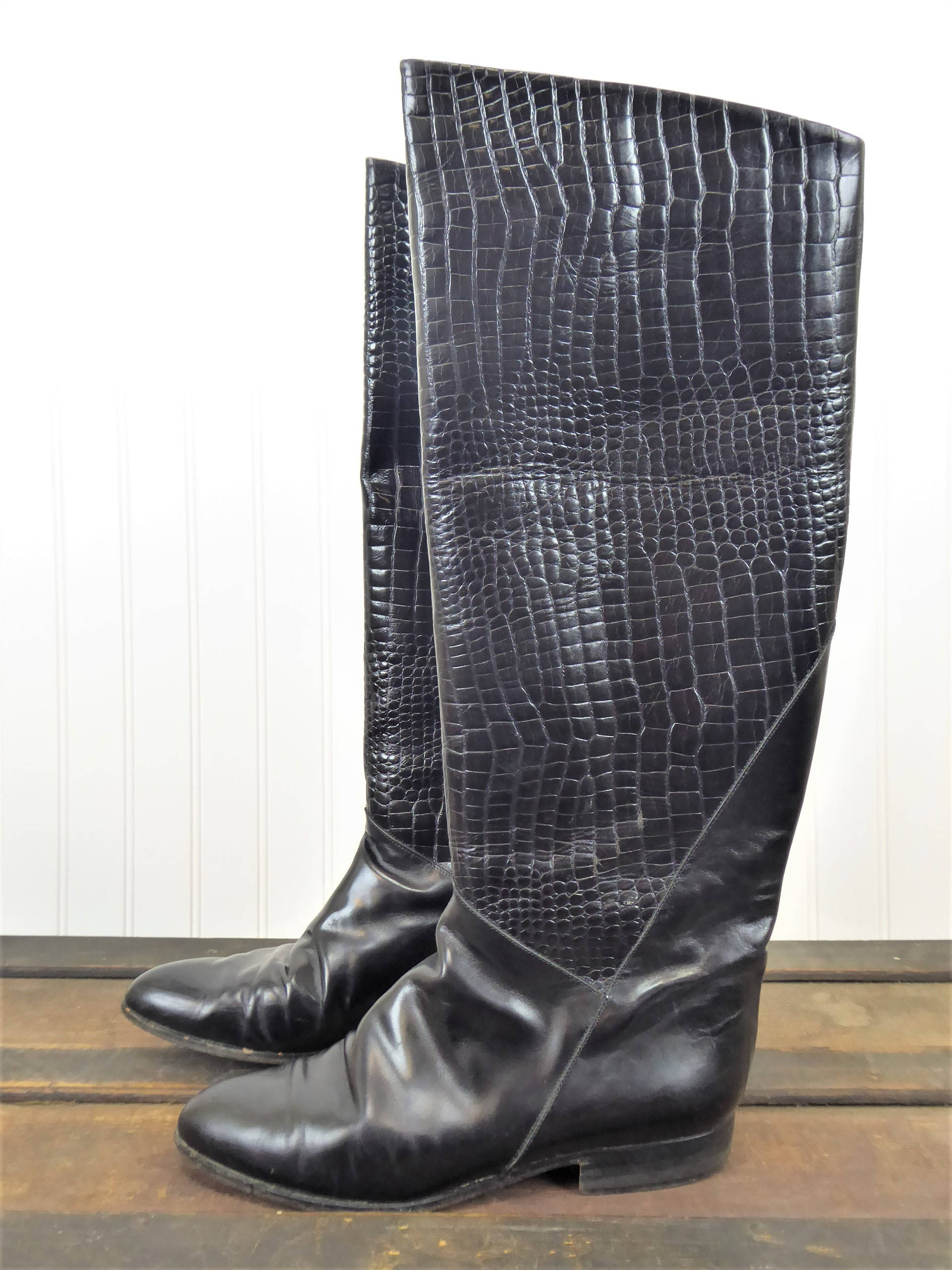croc pattern boots