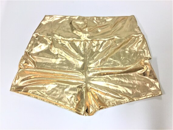 gold shiny shorts