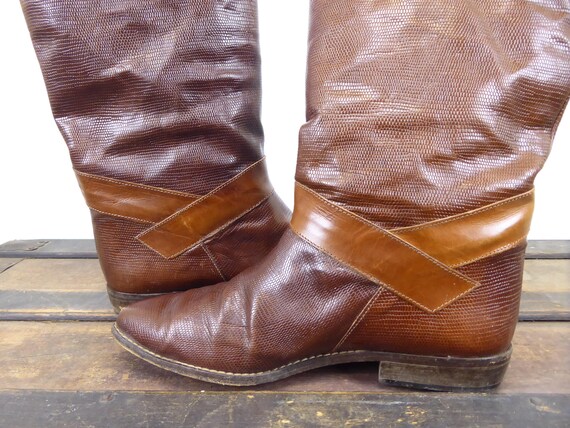 Sesto Meucci Reiten Stiefel Vintage 70er80er Jahre braun | Etsy Vintage 80er Leder Stiefel Slouch Reiter 36 von